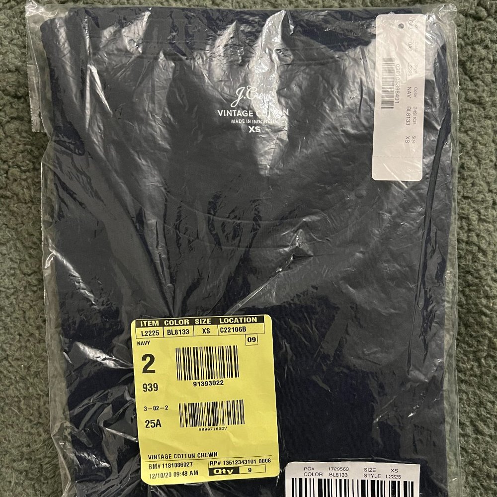 J Crew Vintage T-shirt, Size XS, Navy, NWT